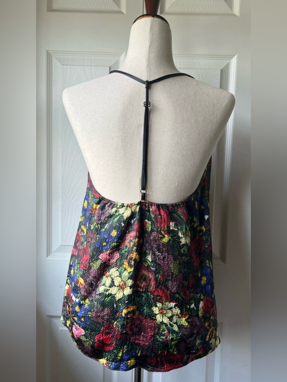 Alice + Olivia Guenda floral-print silk-satin tank top Size S - Picture 3 of 8